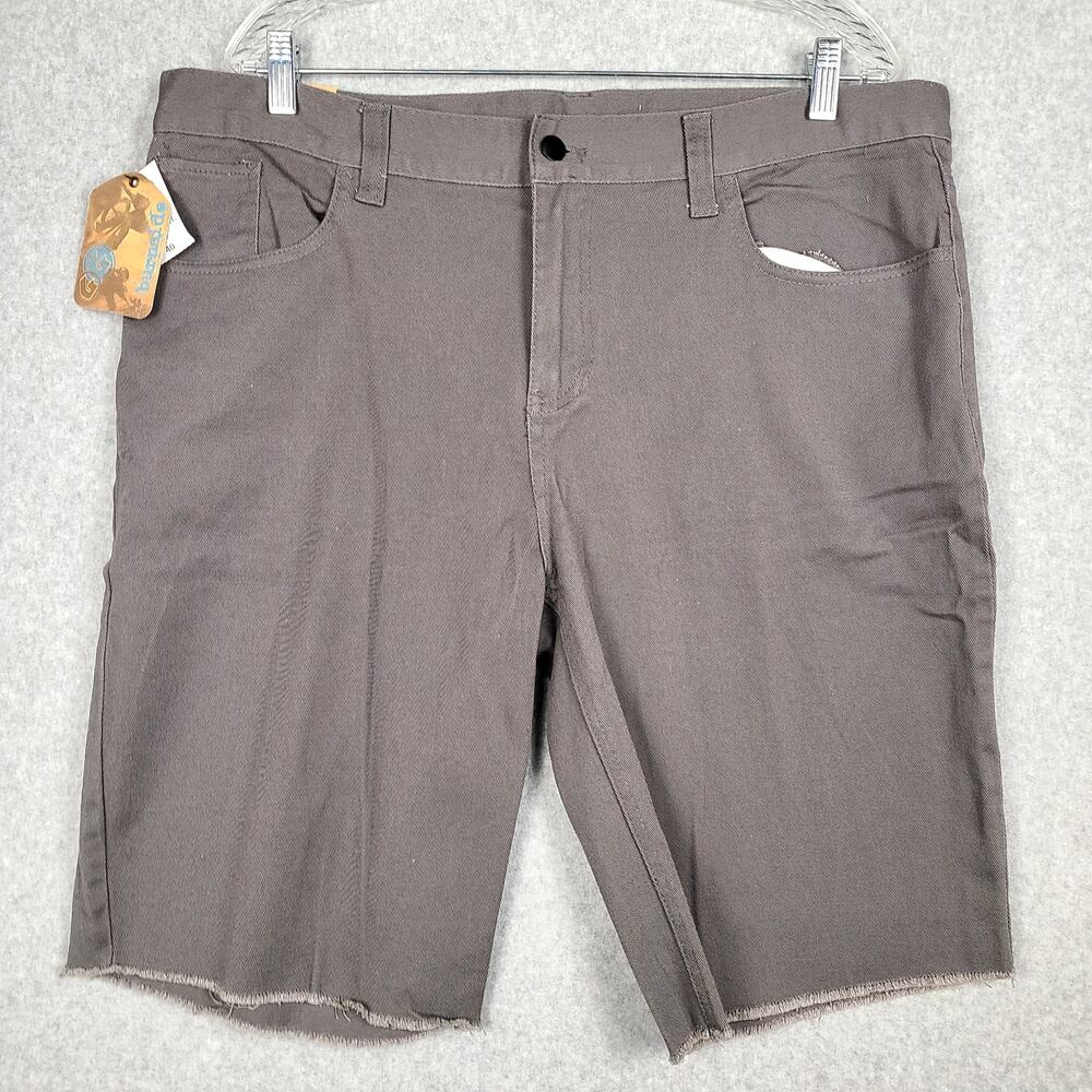 Burnside Mens Shorts Size 40 Gray Grey Flat Front Raw Edge Hem NWT NEW
